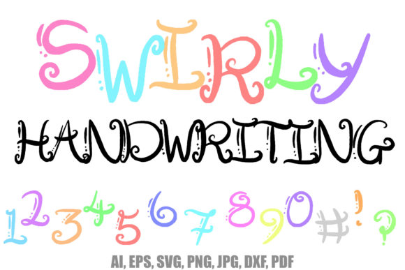 Swirly Swirl Handwriting Alphabet PNG
